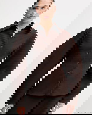 Rotate cămașă culoarea maro, cu guler clasic, regular, 1149342910