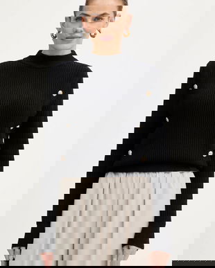 Morgan pulover culoarea negru, MCOOL