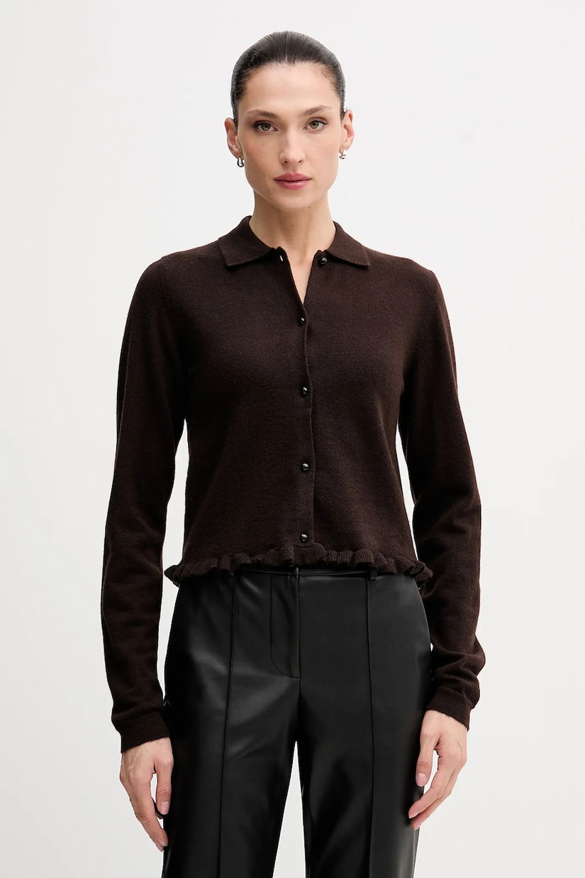 Rotate cardigan din lână culoarea maro, light, 1154642910