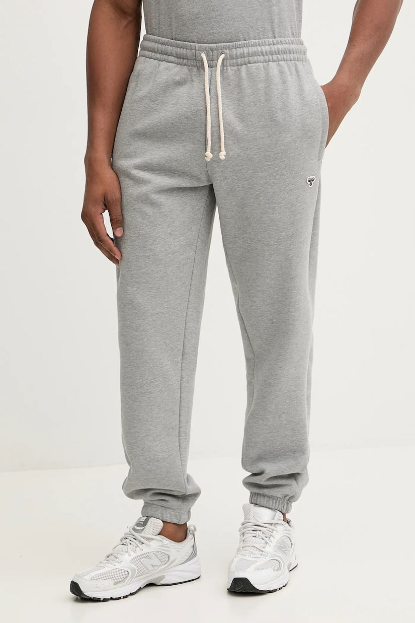 Hummel pantaloni de trening culoarea gri, melanj, 230779
