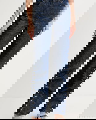 Rotate jeans culoarea bleumarin, 114816D03