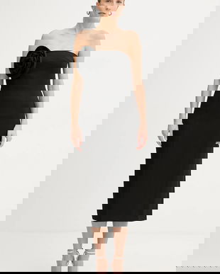 Marella rochie culoarea negru, midi, mulată, 2523226032200
