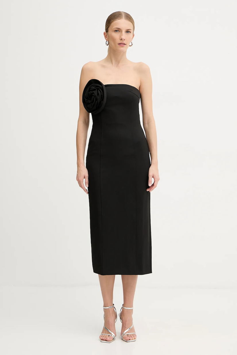 Marella rochie culoarea negru, midi, mulată, 2523226032200