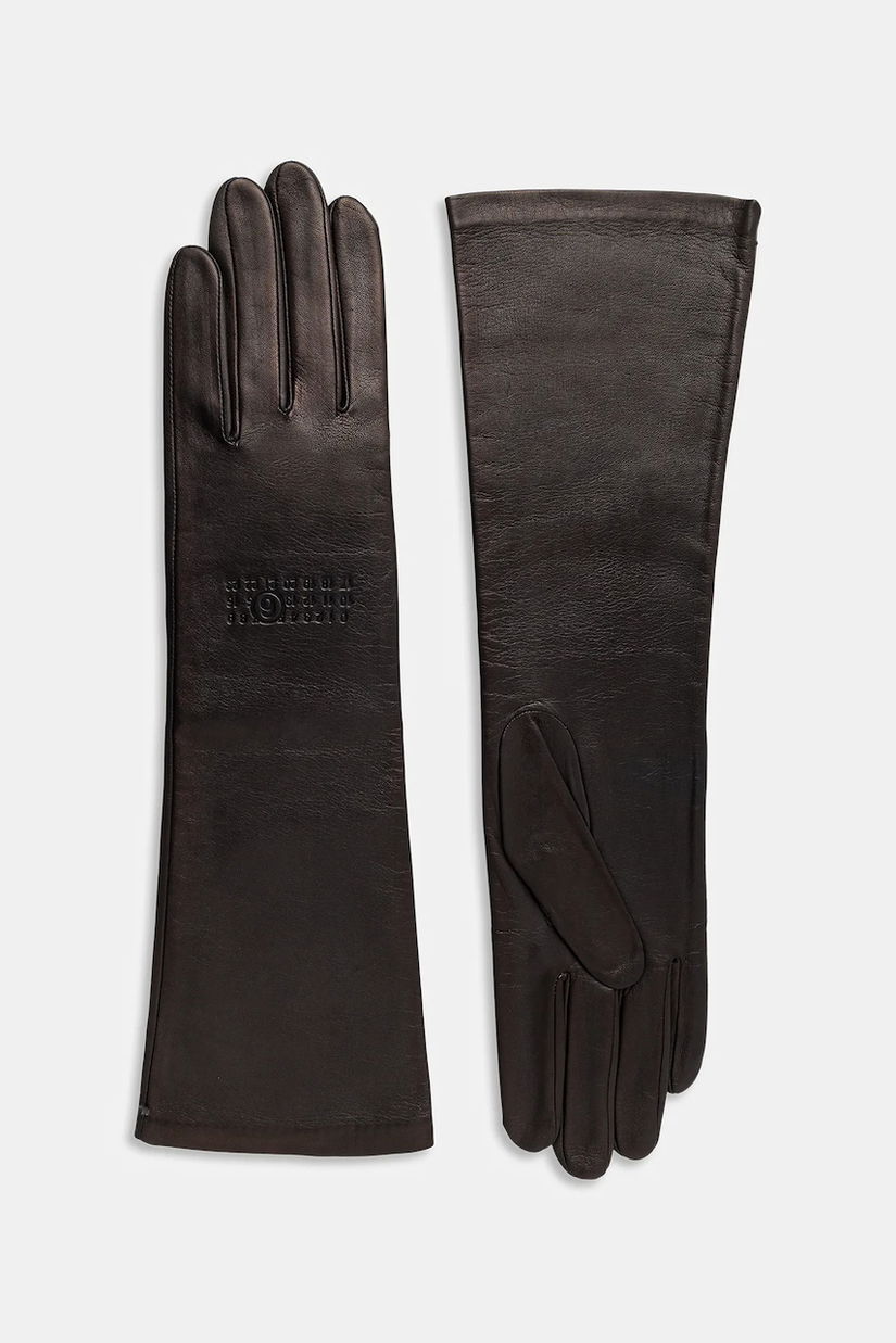 MM6 Maison Margiela mănuși de piele x Agnelle culoarea gri, S62TS0080.M07014.855
