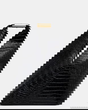 MM6 Maison Margiela poșetă de piele culoarea negru, SB6WD0043.P8650.T8013