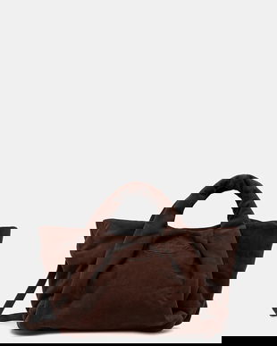 MUNTHE geantă de mână din piele întoarsă LIX culoarea maro, 254191025453