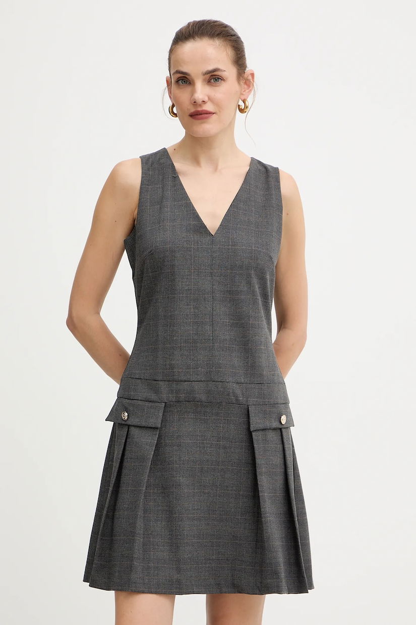 Morgan rochie culoarea gri, mini, evazați, RIMIR.F