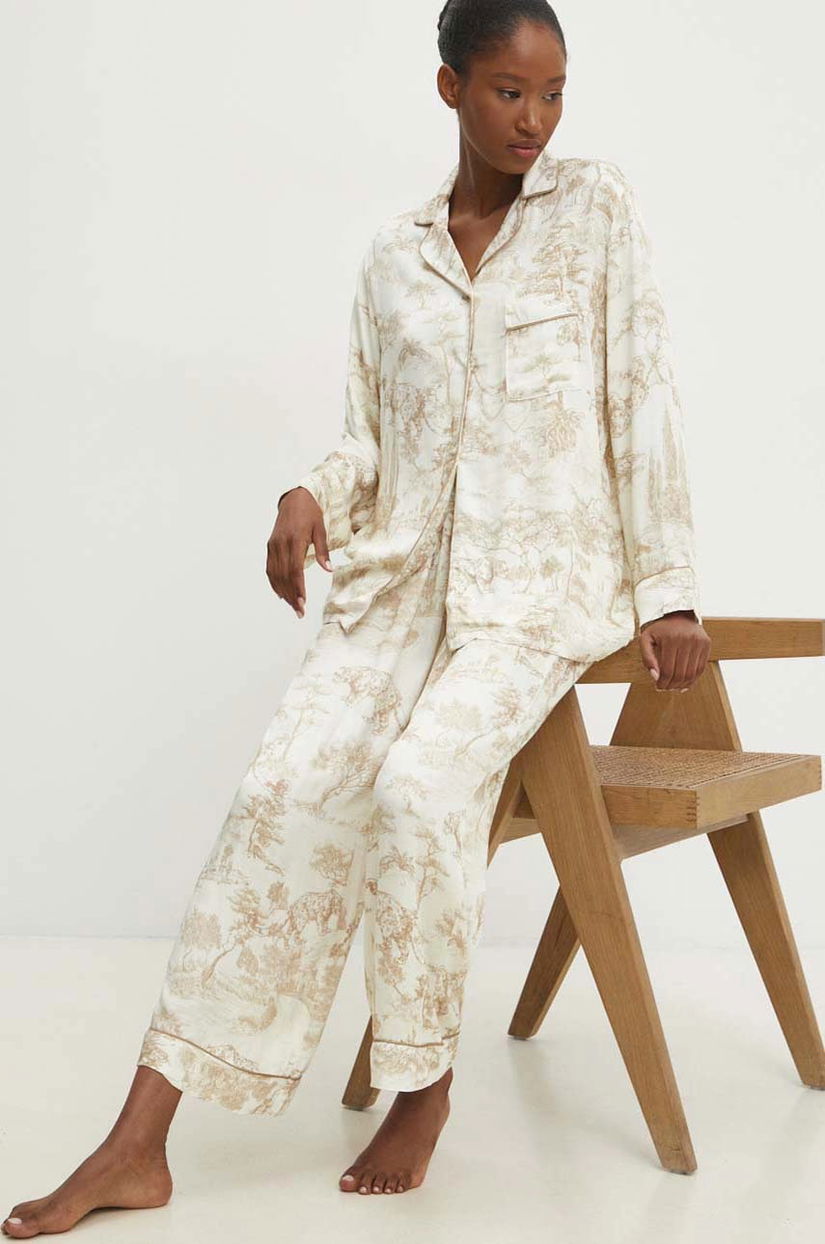 Answear.LAB pijama culoarea bej