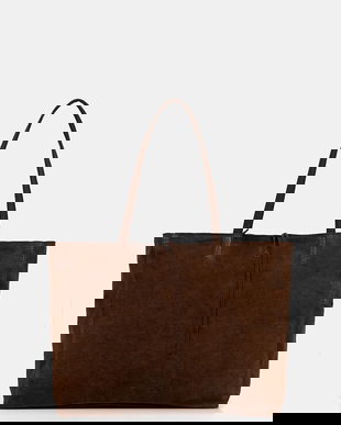 Answear.LAB geanta de mana din piele intoarsa culoarea maro