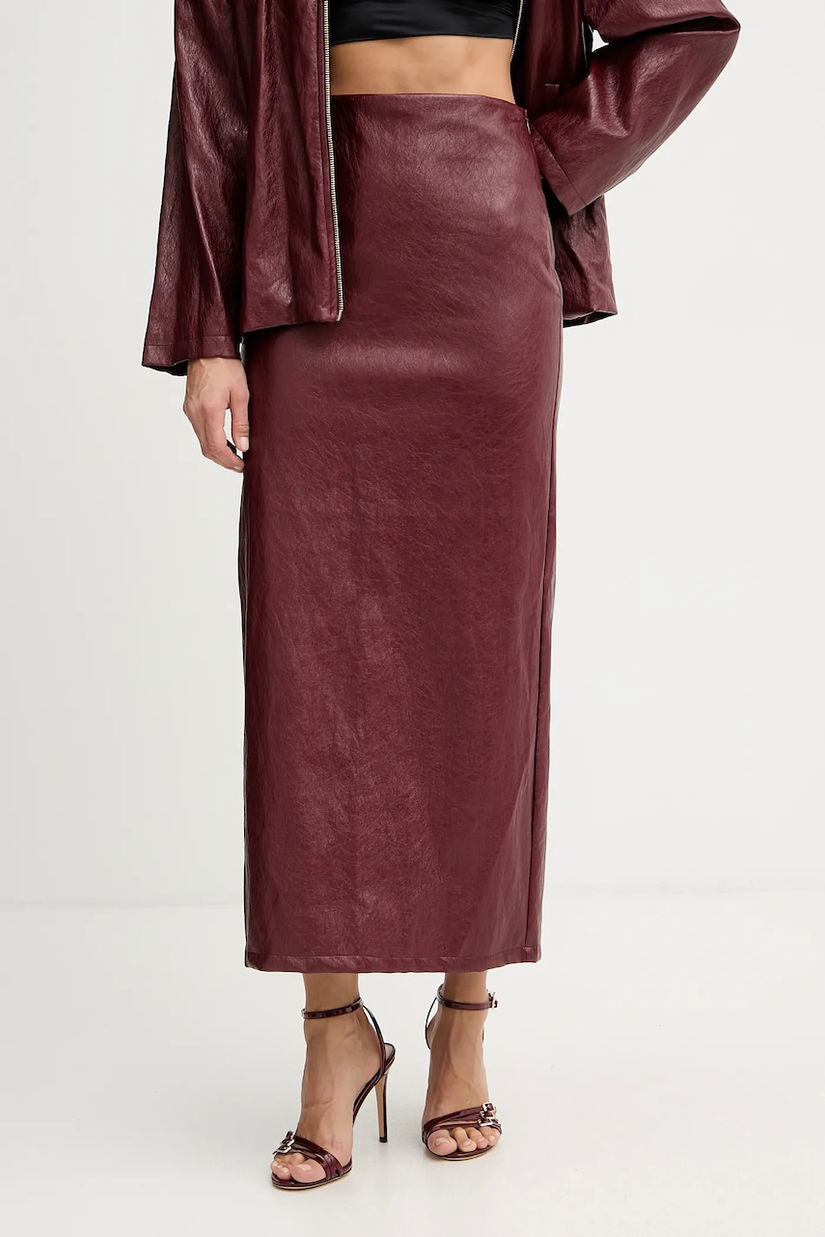 Haveone fustă culoarea bordo, maxi, drept, GMA-P028