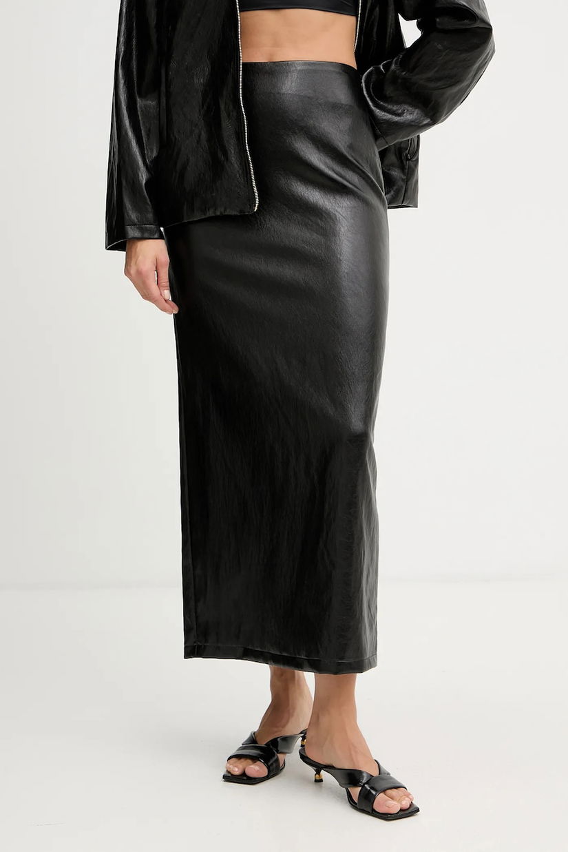 Haveone fustă culoarea negru, maxi, drept, GMA-P028