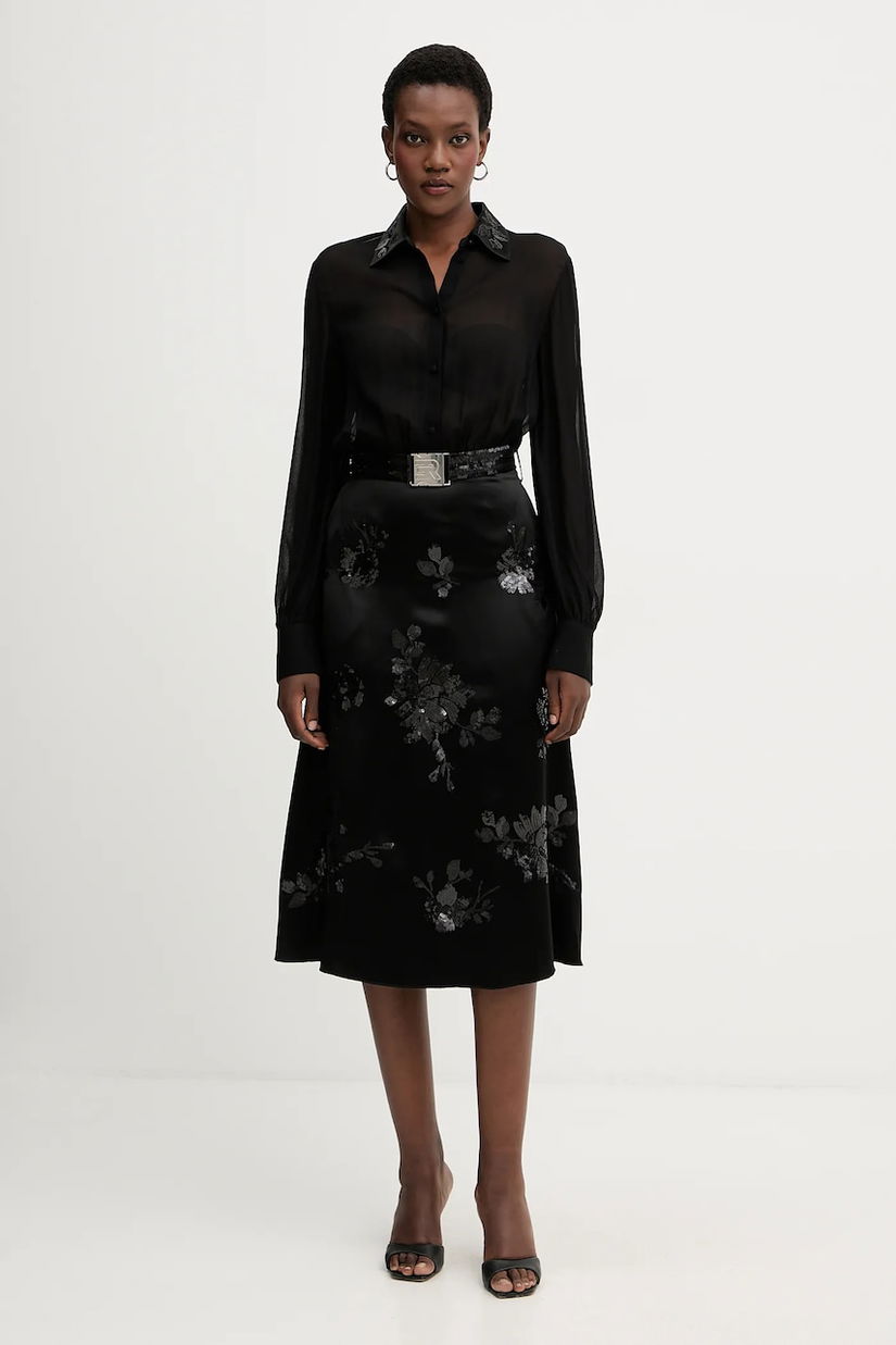 Ermanno Firenze rochie culoarea negru, midi, evazați, 57TQ009EL0CC