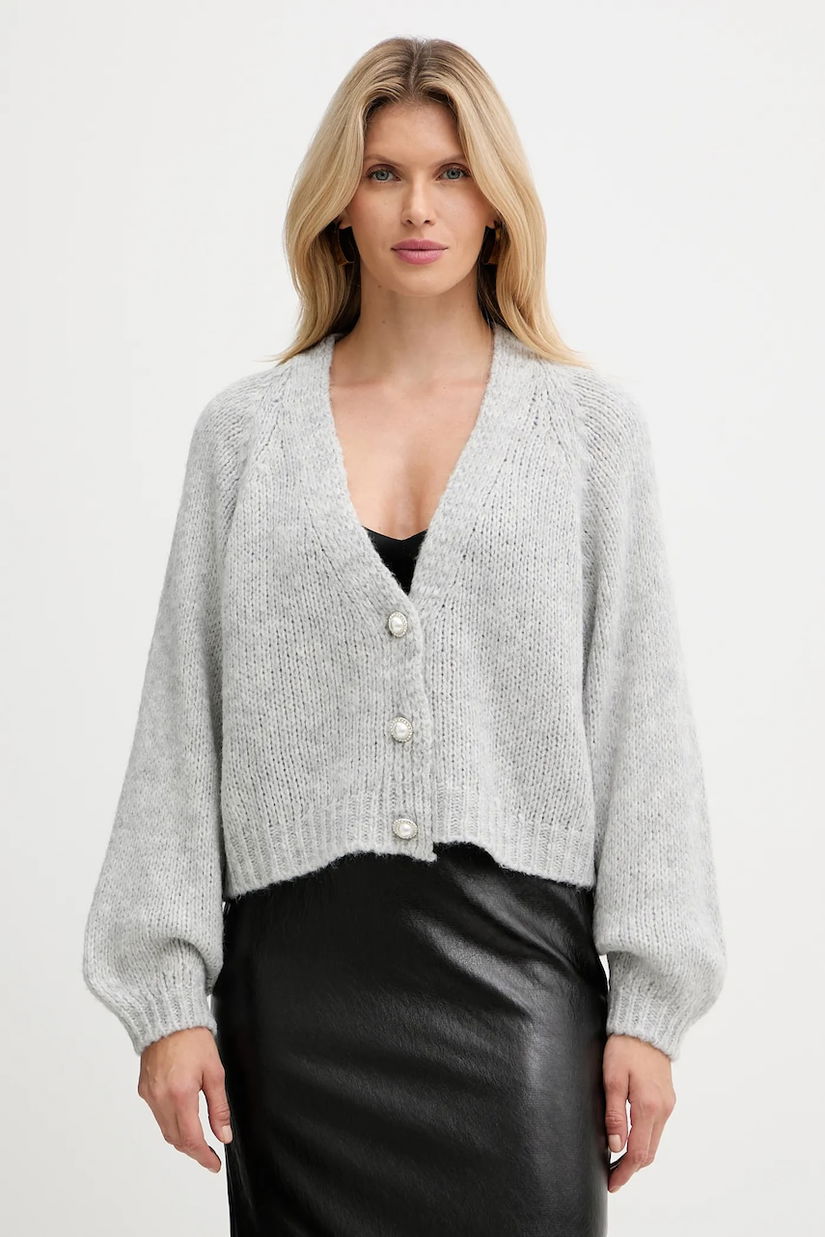 Haveone cardigan din amestec de lână culoarea gri, light, JIT-P021