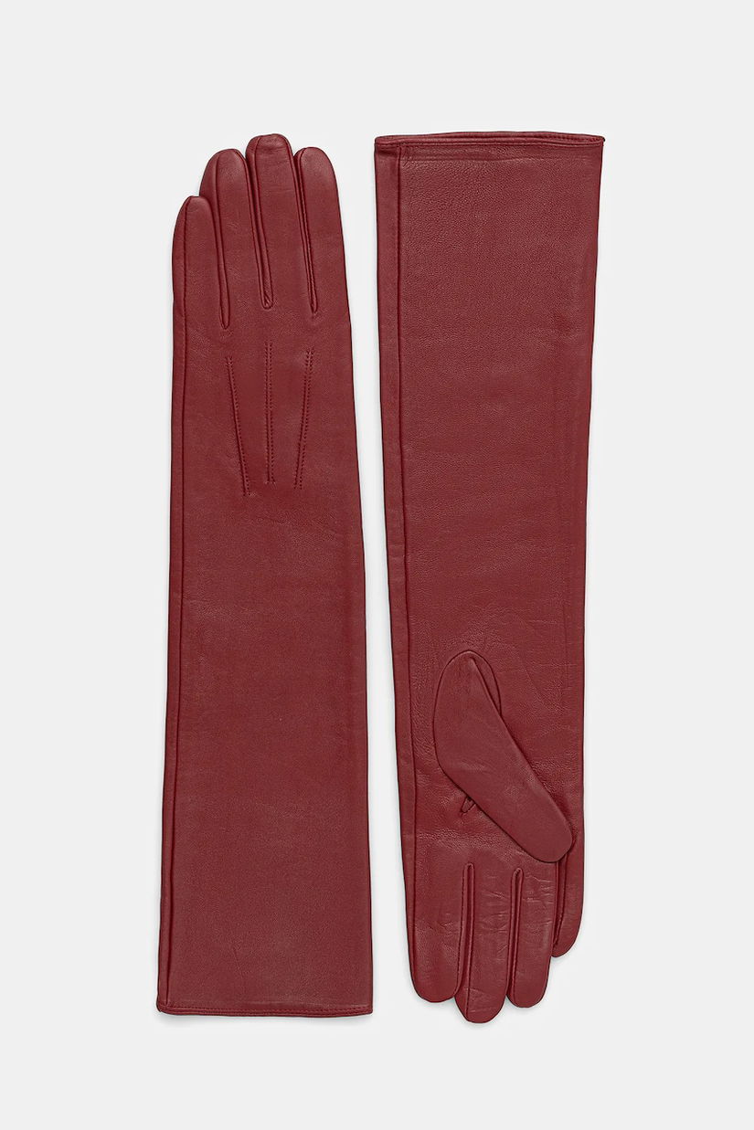 Answear.LAB manusi de piele culoarea bordo