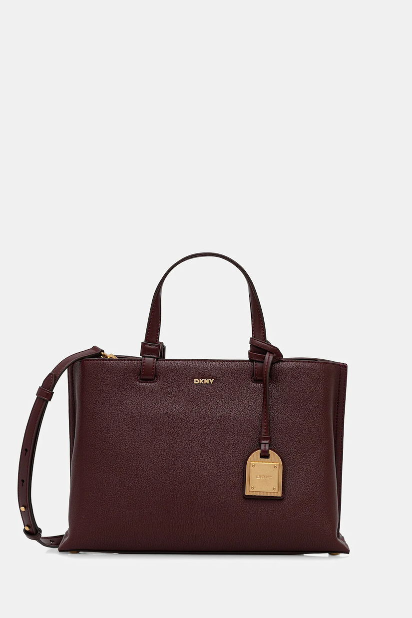 Dkny geantă de piele culoarea bej, R44D1I53