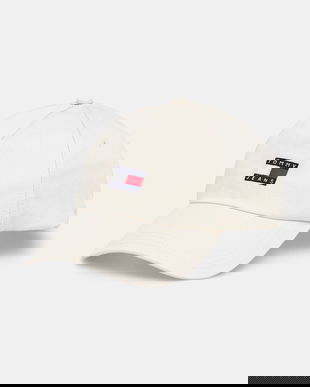 Tommy Jeans șapcă de baseball din bumbac culoarea bej, cu imprimeu, AW0AW16991