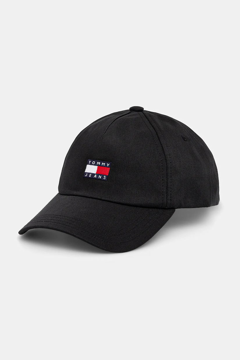 Tommy Jeans șapcă de baseball din bumbac culoarea bej, cu imprimeu, AW0AW16991