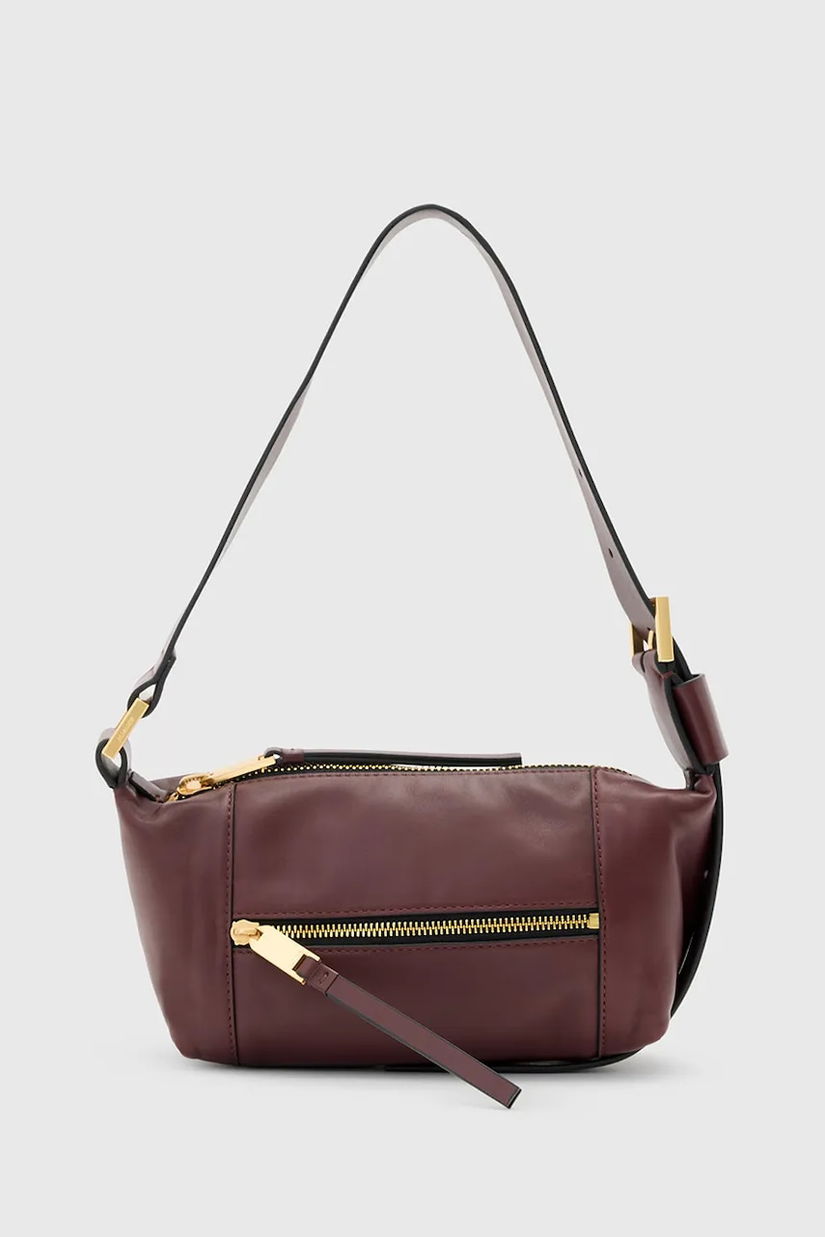 AllSaints poșetă de piele VEGA culoarea roșu, W196XD