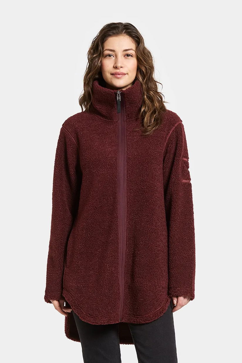 Didriksons hanorac fleece UMI culoarea maro, uni, 505941