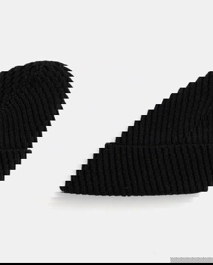 Sisley căciulă din amestec de lână culoarea negru, din tesatura uni, 132HSA00B