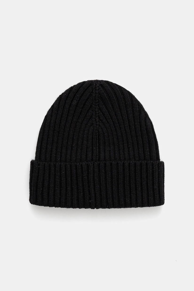 Sisley căciulă din amestec de lână culoarea negru, din tesatura uni, 132HSA00B