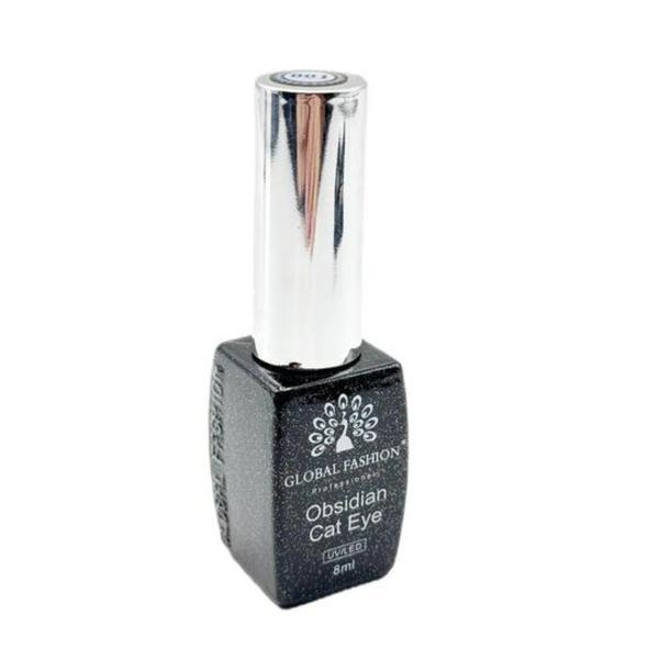 Ojă semipermanentă Obsidian Cat Eye Gel Global Fashion, 001, 8 ml