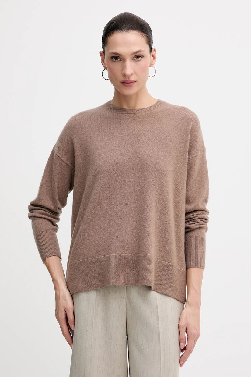 Sisley pulover din amestec de lână culoarea maro, light, 18AYM103K