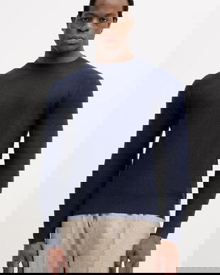 Sisley pulover din amestec de lână culoarea bleumarin, light, 1041S104H