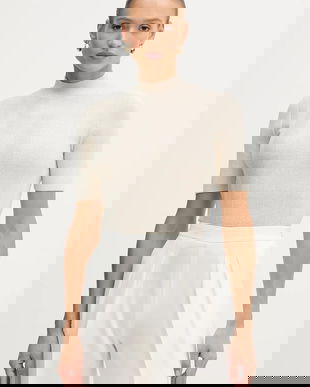 Sisley pulover din amestec de lână culoarea bej, light, cu turtleneck, 1WH2M2025