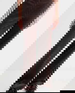 Sisley pantaloni culoarea maro, drept, high waist, 49L0LF07U