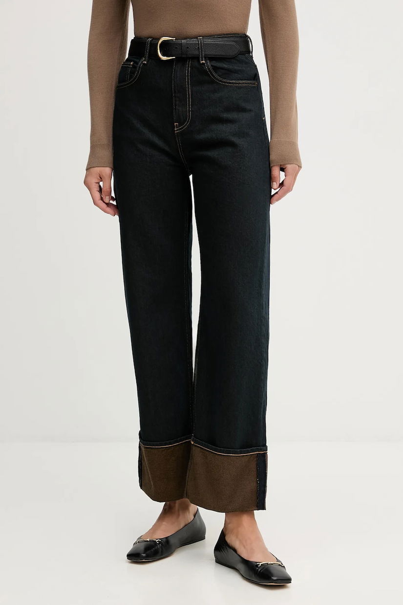 Sisley jeans culoarea bleumarin, 4STALE04V
