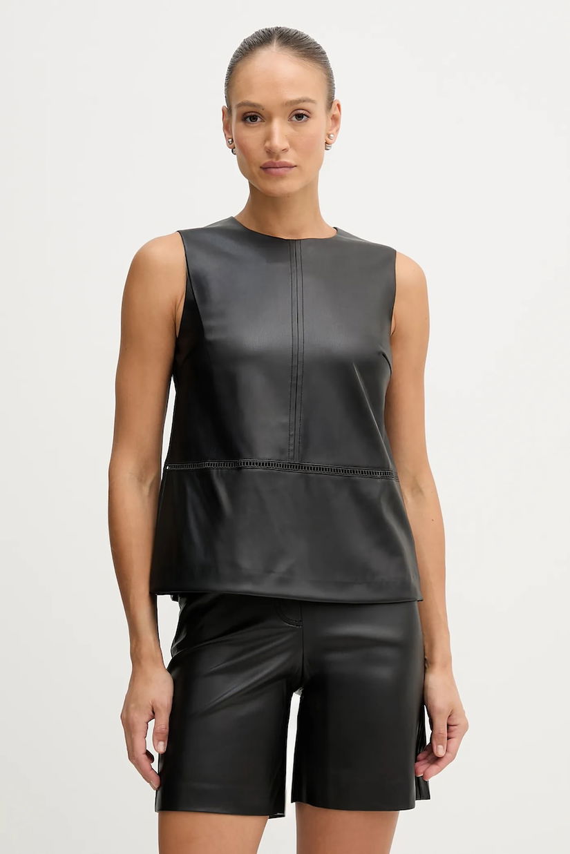 Sisley bluză culoarea negru, uni, 54UKLQ09V
