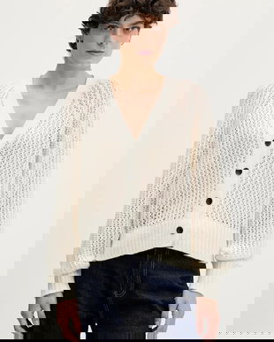 Sisley cardigan din amestec de lână culoarea bej, 1WBZL602U