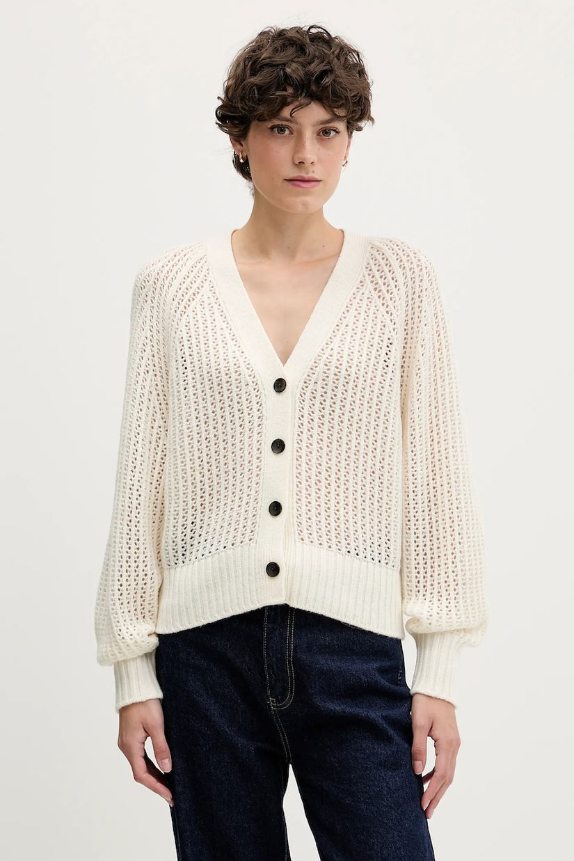Sisley cardigan din amestec de lână culoarea bej, 1WBZL602U