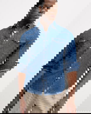 United Colors of Benetton cămașă jeans cu guler clasic, regular, 5RZKUQ036