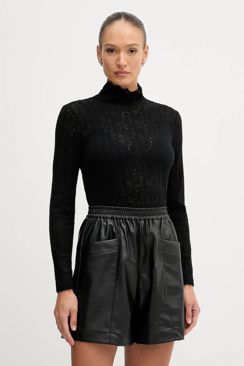 United Colors of Benetton pulover culoarea negru, light, cu turtleneck, 5W77DQ0AT