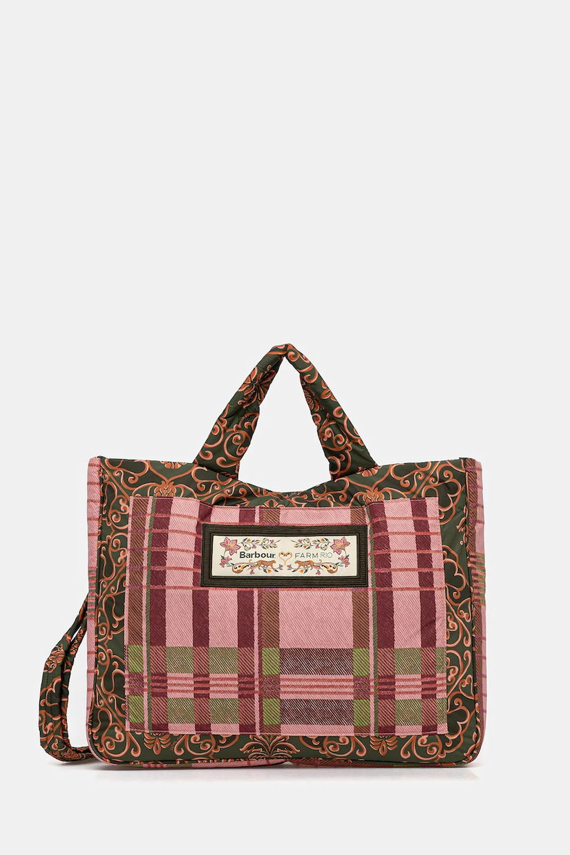 Barbour poșetă x Farm Rio culoarea roz, LBA0476