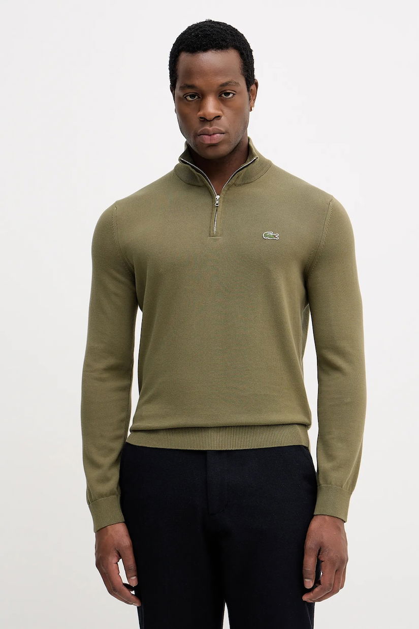 Lacoste pulover culoarea negru, cu turtleneck