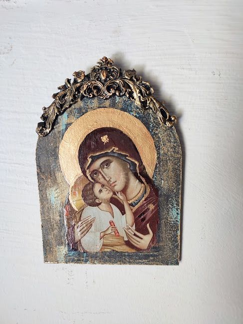 Icoană/Tablou cu Tematică Religioasă,Realizată Manual