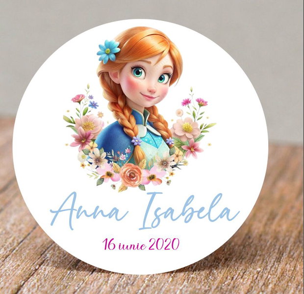 Etichete mărturii botez fetițe Anna din Frozen