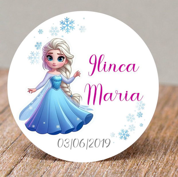 Etichete rotunde Elsa personalizate