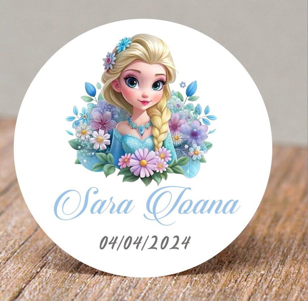 Etichete rotunde Elsa personalizate