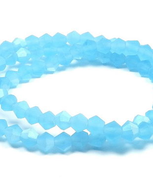 Cristale din sticla, biconice, frosted, AB, 4 mm, bleu-A20