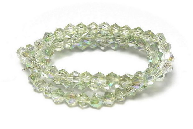 Cristale din sticla, biconice, 4 mm, AB, teal