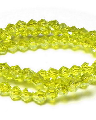 Cristale din sticla, biconice, 4 mm, AB, citrin-016
