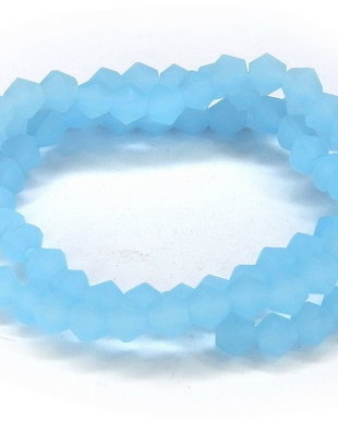 Cristale din sticla, biconice, 4 mm, frosted, bleu-JMB03B