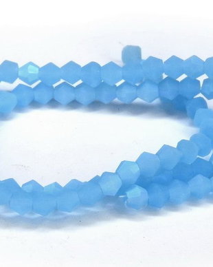 Cristale din sticla, biconice, frosted, AB, 4 mm, bleu-A03B
