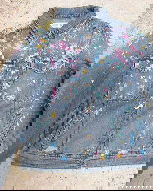Nou-Mango-geaca denim  stropita