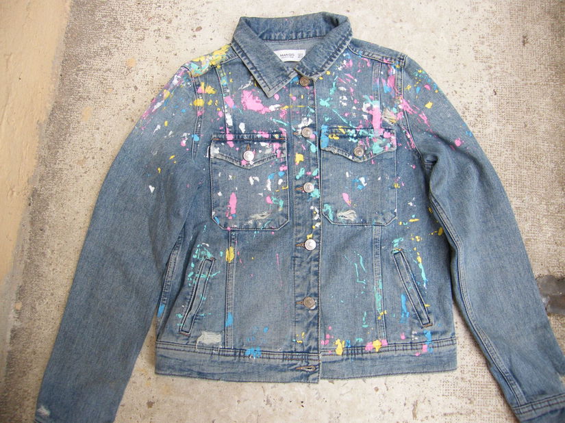 Nou-Mango-geaca denim  stropita