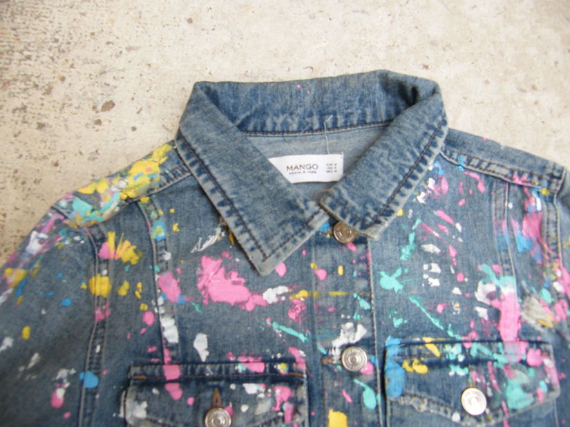 Nou-Mango-geaca denim  stropita